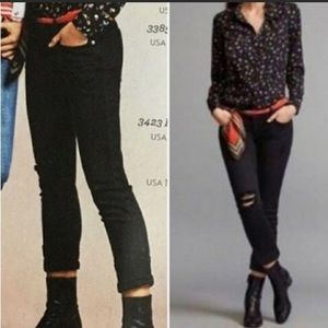 CAbi 3387 Slim Boyfriend Distressed Black Jeans Women’s Size 4